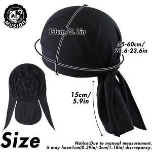 남성용 Musion Durag 사이클링 해적 모자  메쉬 해적 두건 모자 땀 흡수 헬멧 내부 헤드 커버 해골 모자