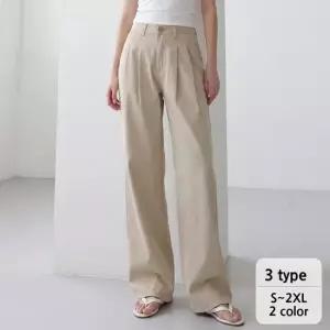 [디브리] [3 type] 페브 리오셀 핀턱 와이드 팬츠