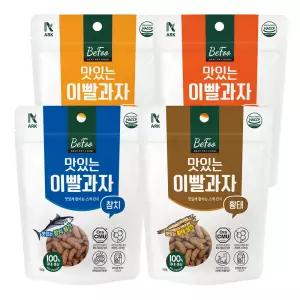 [국내생산] 베푸 맛있는 이빨과자 고양이 간식 혼합(참치+황태+치킨+치즈), 50g, 4개