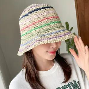 [핑크시슬리] 샤벳 레인보우 지사 버킷-hat