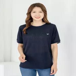 [모슬린]엄마옷 라운드 반팔 냉감 골지 티셔츠 605FGH102 마담중년여성빅사이즈50대60대