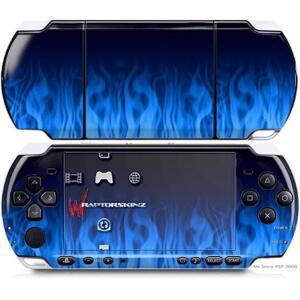 랩터스킨즈 데칼 스타일 비닐 스킨 랩 - 파이어 블루 소니 PSP 3000과 호환됩니다