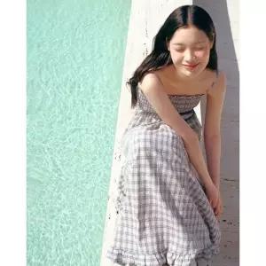 [갤러리아] LAP 스모킹 체크 끈 롱원피스 AR2WO620