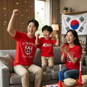 국산 월드컵 티셔츠 아동 성인 가족티 축구 응원 쿨론 반팔티
