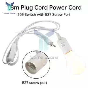 EU 플러그 35m 6m 전원 코드 케이블 E27 램프 베이스 홀더 펜던트 Led 전구 고정 장치 행 서스펜션 소켓 용
