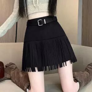 포뇨 여사친 스커트 빈티지 가을 무스탕 OPH3