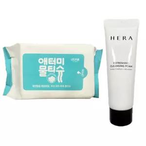 헤라 리프레싱 클렌징 폼 50ml 4개+애터미 물티슈 20매