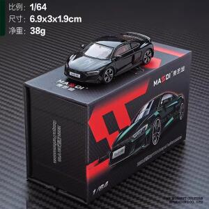 로렌지 Masdi 1:64 아우디 R8 V10 쿠페 성능 시리즈 합금 미니 자동차 모델 Collectible Static One-Piece