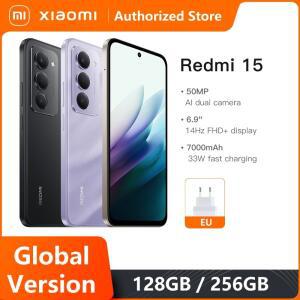 샤오미 레드미 15 폰 안드로이드 스마트폰 글로벌 버전 6.9인치 50MP 7000mAh 33W 충전 IP64 스냅드래곤