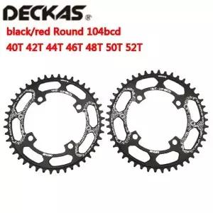 Deckas 라운드 자전거 체인링 104BCD 32 34 36 38 40 42 44 46 48T 50 52 치아 MTB 산악 104