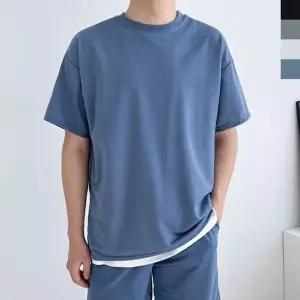 [하프클럽/]청색 반팔티 오버핏 남자 티셔츠 밴딩 반바지 세트