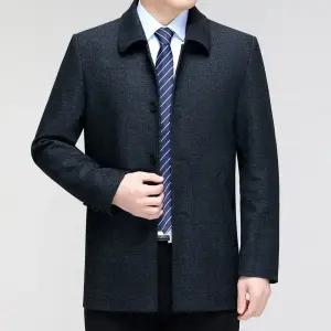 올요아 남자 키작남 하프 코트 재킷 캐주얼 상의 봄가을 울 칼라 꾹3