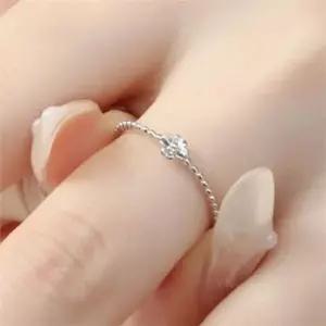 [하프클럽/]얇은 은 플라워 반지 Silver925 가느다란 실버 플라워 반지 데일리