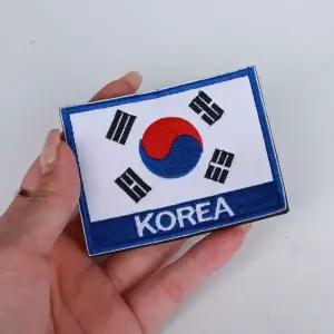 [하프클럽/]태극기패치 태극기와펜 마크 가방패치 가방 국기 자수