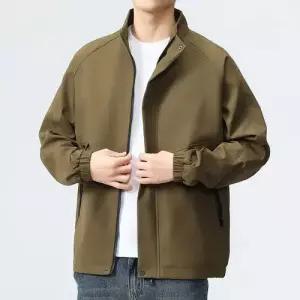 샤오원샵 남성용 캐주얼 코트 집업 야상 바람막이 키작남 차이나 춘추 야상사파리 재킷 꾹3
