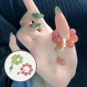 [하프클럽/]과일 모양 불교반지 수제염주 패션 기도 용품 행운 유리 불교용