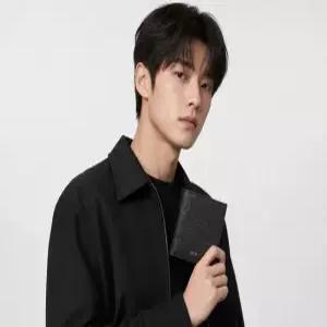 디올옴므 디올 버티컬 반지갑 - 블랙 Dior Gravity 가죽 블랙 스무스 송아지 가죽