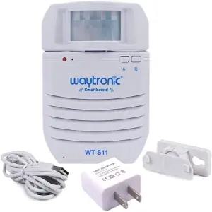 Waytronic PIR 적외선 모션 센서가 활성화된 사운드 플레이어 스피커와 도어 그리터용 오디오 알람 감지기