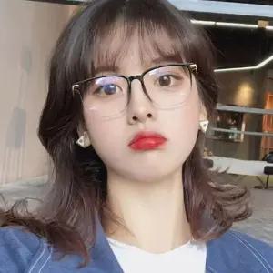 고품질 예쁜 안경 남자 여자 대학생 스마트 지적인 가벼운 반무테 무테 (WB9D67A)