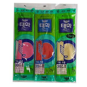 태화고무장갑 꽃밴(L) 10컬레 /태화고무장갑꽃밴