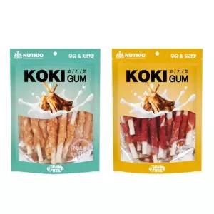 꼬기껌 우유 치킨맛,오리맛 스틱 18p 8봉/강아지간식