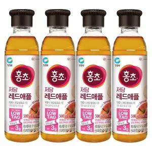 청정원 홍초 저당 레드애플 500ML x4개