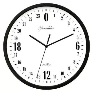 원형 벽시계 24시간 12인치 거실 표시 인테리어용 화이트 및 사무실