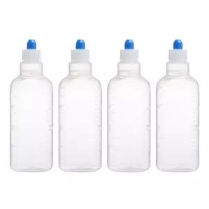 국산 투약병 200ml 4매1세트/플라스틱/투명/용기/약보관/소분통/계량/시럽병/시럽/공병/소분통/물감/미술
