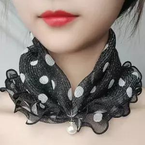 목 스카프 8종 사계절 미니 명품 목도리 머플러 실크 쉬폰