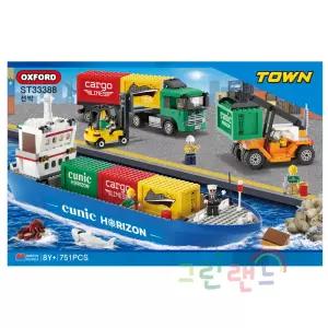 타운선박 st33388 지게차 피규어 키즈블럭 선박 8세 751Pcs Cargo Cunic Horlzon 옥스포드블럭 그린랜드79
