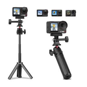 Flymile 12 액션 5 탁상용 셀카봉 삼각대 DJI 호환 Osmo 6 / 4 3 360 포켓 3용 휴대용 데스크탑 미니 마운트 스탠드 고프로호환 Insta360 에이스 프로 2 X5 X4 X3 카메라 액세서리블랙