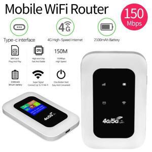 2100mAh 4G LTE 핫 라우터 150Mbps  포켓 와이파이 SIM 카드 슬롯 포함 가정  RV 여행 온라인용 모바일