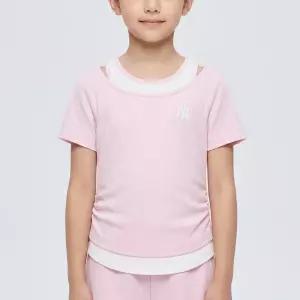 MLB 키즈 걸즈 스포티브 레이어드 티셔츠 뉴욕양키스 L.PINK 7FTSB3863 50PKL