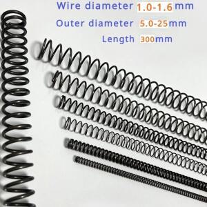 2Pcs 스프링 강철 압축 와이어 직경 1.0-1.6mm, 외경 5.0-25mm, 길이 300mm