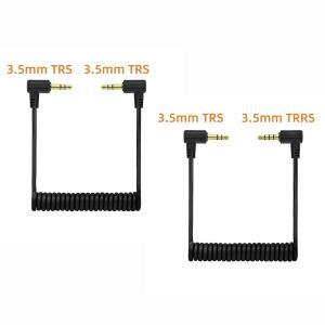 캠코더 카메라용 90도 3.5mm 1/8 TRS - 마이크 케이블  휴대폰 태블릿용 코일 직각 코드