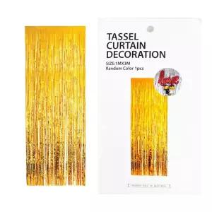 (골드) 해피파티 이벤트 수술커튼 1mx3m (대)/파티/장식/크리스마스/커튼/홈파티/벽장식/생일/용품/소품