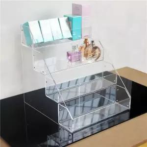 아크릴 계단식 진열대 전시대 투명 2층 경사형 숏형 조립식