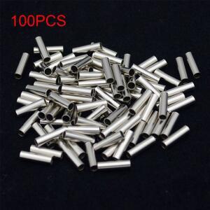 100 개/몫 1.0mm-2.8mm 바다 낚시 액세서리 라인 튜브 구리 낚시 라인 알루미늄 압착 슬리브 구리 튜브