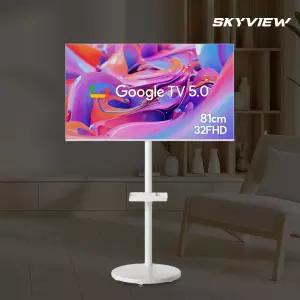 스카이뷰 화이트에디션 삼탠바이미 81cm(32인치) FHD 스마트 이동식 TV 중소바이미 삼텐바이미