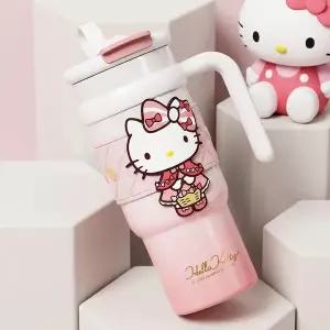 헬로키티 화이트핑크 대용량 투톤 물병 텀블러 900ml