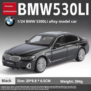 공식 인증된 BMW 530 24 스케일 다이캐스트 자동차 모델 장난감 (사운드 & 라이트 풀백 기능 포함) 남자아