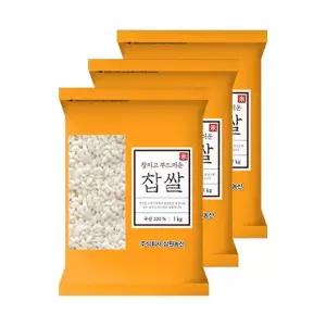 [NS홈쇼핑]국산 찹쌀 3kg(1kg/3개) 햅쌀[35761667]