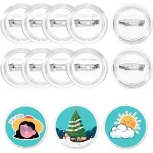 아크릴 블랭크 핀 배지 세트 투명 버튼 DIY 디자인 사무실 학교 공예 용품 맞춤 제작
