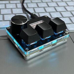 핑크 SayoDevice OSU O3C 급속 트리거 홀 스위치, 손잡이 포함 키보드, 마그네틱 레드 화면 복사 붙여넣기