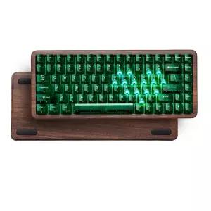 오테뮤피치 기계식 저소음 키캡 Womier WD75 V2 75% 키보드 QMK/VIA 지원 나무 게이밍 트라이 모드 무선 커