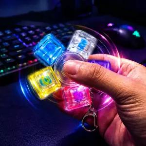 LED 키캡 스피너 클리커 5구 LED 키보드 키링 딸깍이 딸각 동대문 킵캡 피젯 토이 장난감