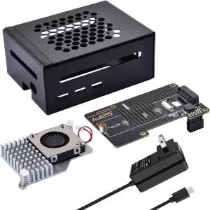 라즈베리 파이 5용 GeeekPi 메탈 케이스 5 공식 액티브 쿨러 N04 M.2 NVMe SSD PCIe 주변기기 보드 8GB 27W
