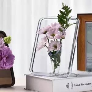 심플 투명 액자 화병 아크릴 꽃병 생화 조화 인테리어 3D 입체 디자인 인테리어화병