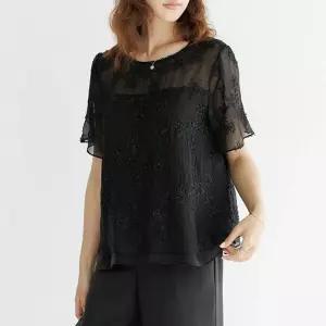 [데드라](100size)도엔자수블라우스 TBF3192