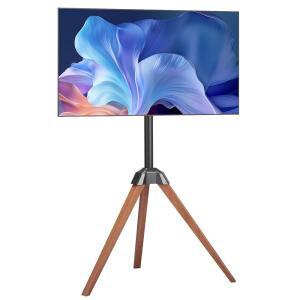 VEVOR 삼각대 이젤 TV 스탠드, 40-65인치 평면/커브 최대 99파운드, 오크 나무 다리가 있는 18 좌우 회전 휴대용 침실, 거실, 스튜디오, MAX VESA 600 x 400mm용